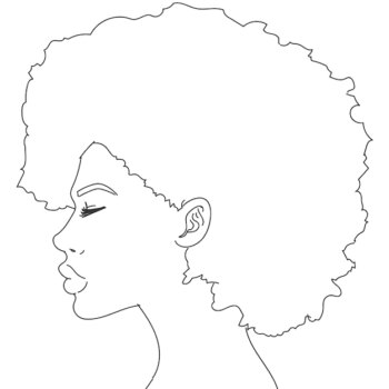 Free Vector | Silhouette of woman with curly hair