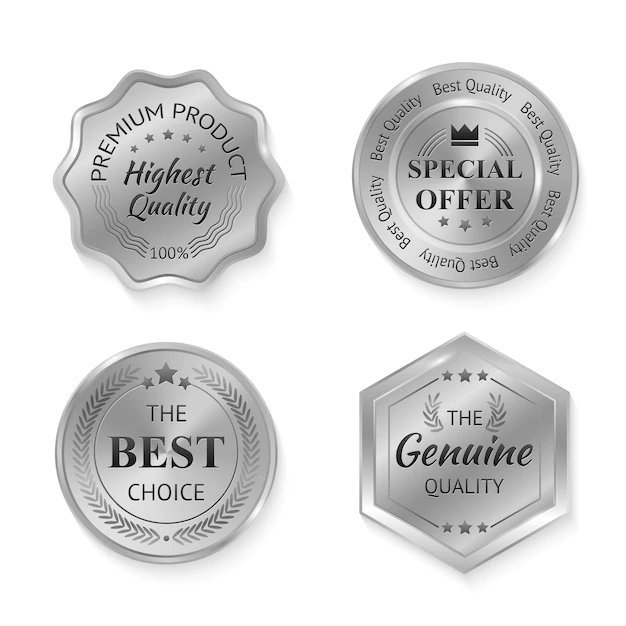 Free Vector | Silver metal badges