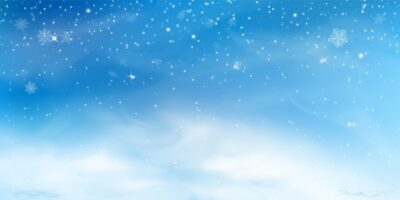 Free Vector | Snow winter background.  sky landscape with cold cloud, blizzard, stylized and blurred snowflakes, snowdrift in realistic style.