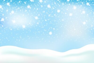 Free Vector | Snowfall background with sky