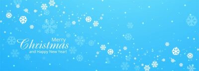 Free Vector | Snowflakes merry christmas card banner blue