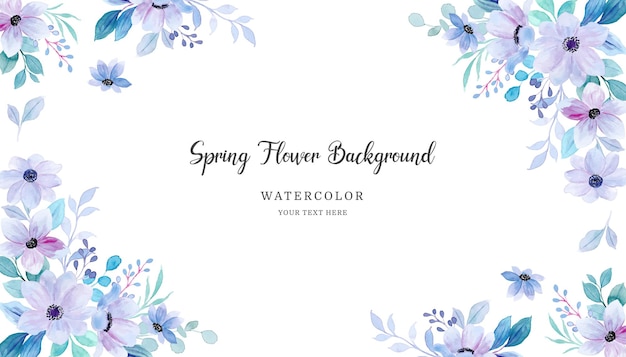 Free Vector | Soft purple green floral background with watercolor