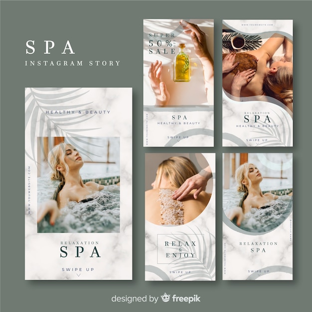 Free Vector | Spa instagram stories template