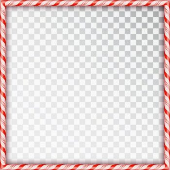 Free Vector | Square frame made of candy canes. blank christmas border with red and white striped lollipop pattern isolated on transparent background. holiday design