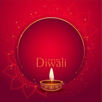 Free Vector | Stylish red happy diwali background with text space