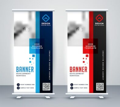 Free Vector | Stylish roll up standee banner design