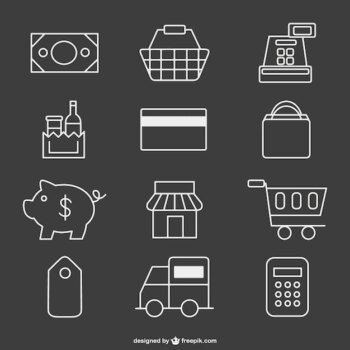 Free Vector | Supermarket icons
