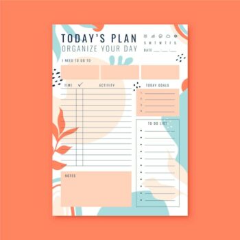 Free Vector | Template daily planner