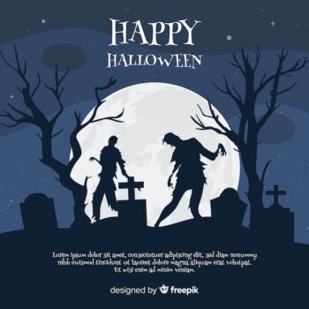 Free Vector | Terrific halloween background with flat design