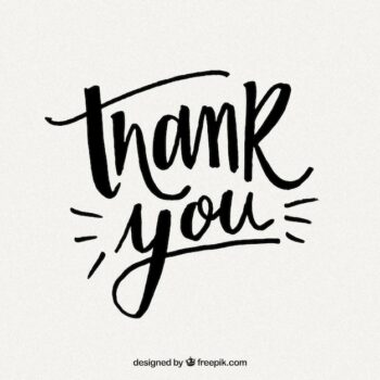 Free Vector | Thank you background with black lettering