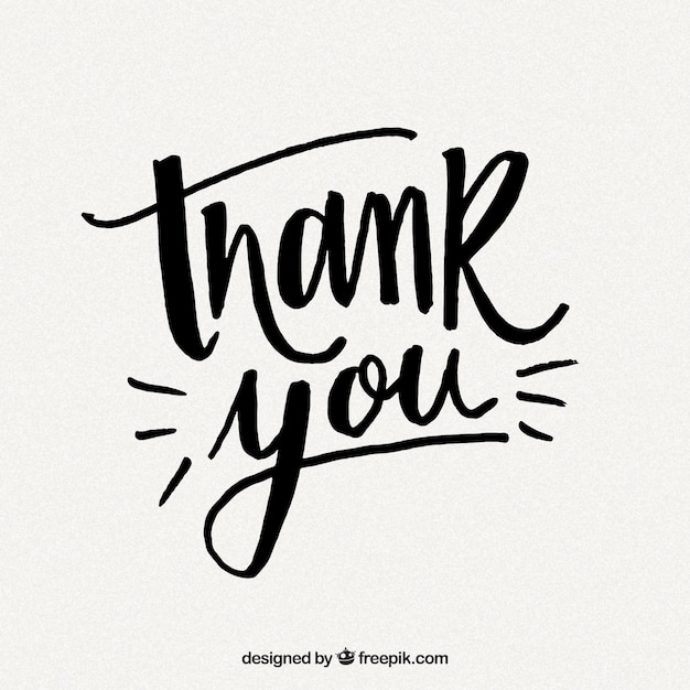 Free Vector | Thank you background with black lettering