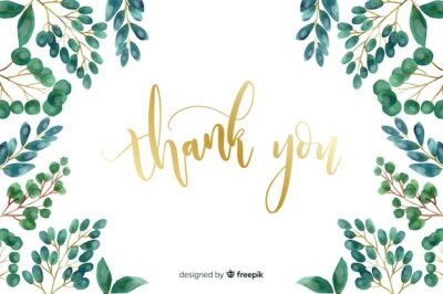 Free Vector | Thank you background with floral decoration
