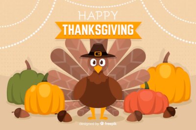 Free Vector | Thanksgiving concept with flat design background