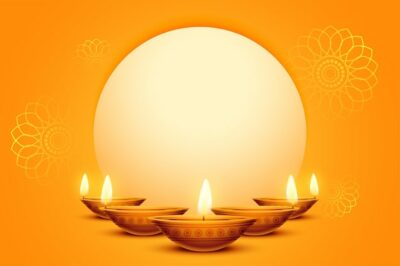 Free Vector | Traditional diwali background with image or text space