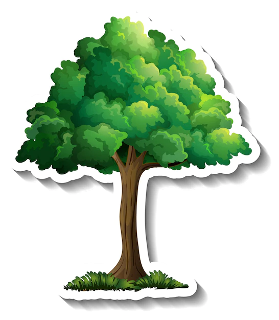 Free Vector | Tree sticker on white background