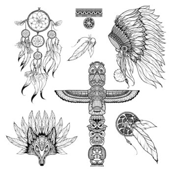 Free Vector | Tribal doodle set