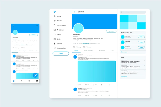 Free Vector | Twitter interface web template