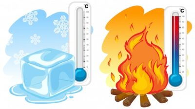 Free Vector | Two thermometers for winter and summer