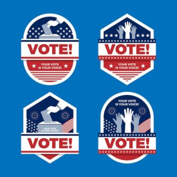 Free Vector | Us voting badges collection