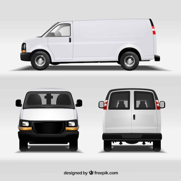 Free Vector | Van in different views