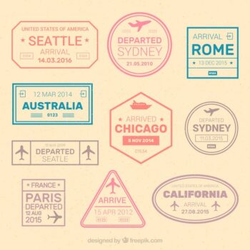 Free Vector | Variety of great city stickers in pastel colors