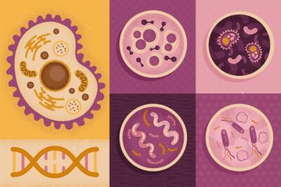 Free Vector | Various types of cells back to school concept