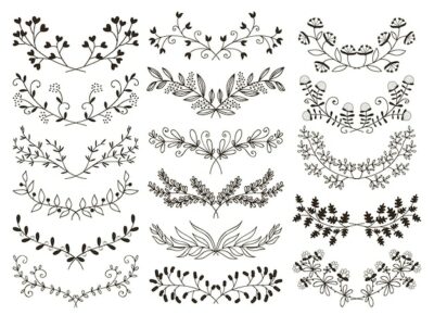 Free Vector | Vector design hand drawn floral graphic elements