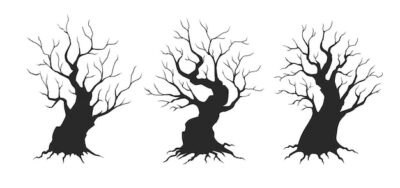 Free Vector | Vector halloween trees