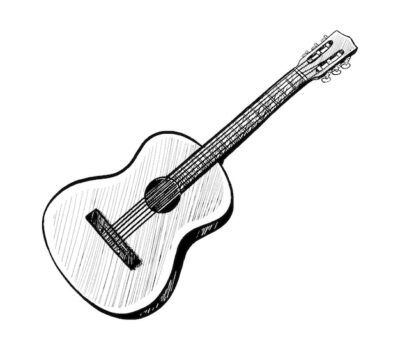 Free Vector | Vector hand drawn icon guitarra isolated on white background