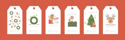 Free Vector | Vector illustration. set of christmas gift tags.