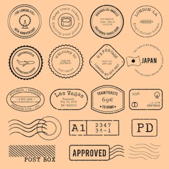 Free Vector | Vector of various stamp design