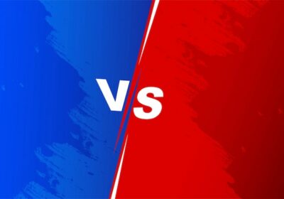 Free Vector | Versus competition screen background blue and red