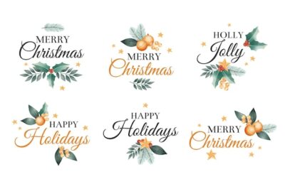 Free Vector | Vintage christmas badge collection