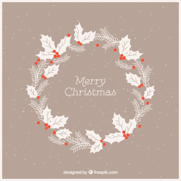 Free Vector | Vintage christmas decorative floral wreath