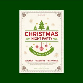 Free Vector | Vintage christmas party poster template