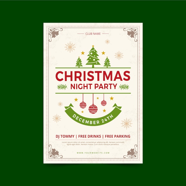 Free Vector | Vintage christmas party poster template