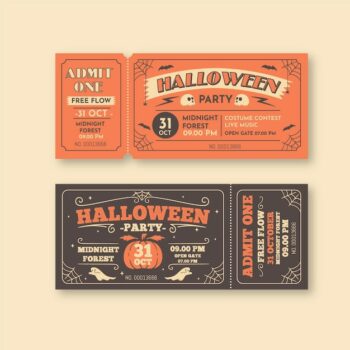 Free Vector | Vintage halloween tickets