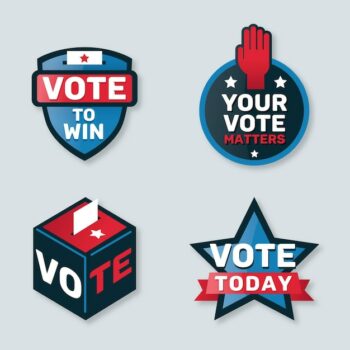 Free Vector | Voting badges and stickers collection