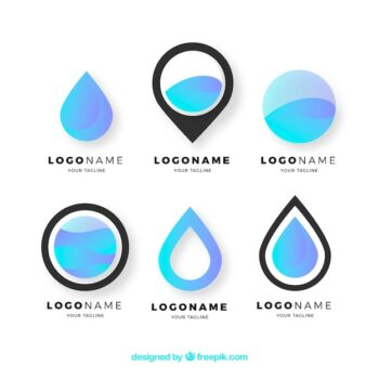 Free Vector | Water logos collection for companies in flat style