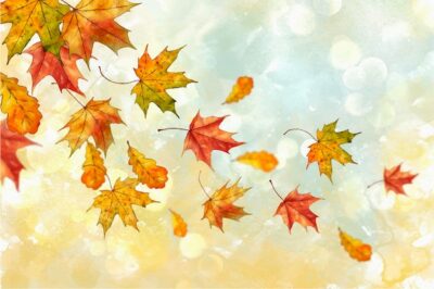 Free Vector | Watercolor autumn leaves falling
