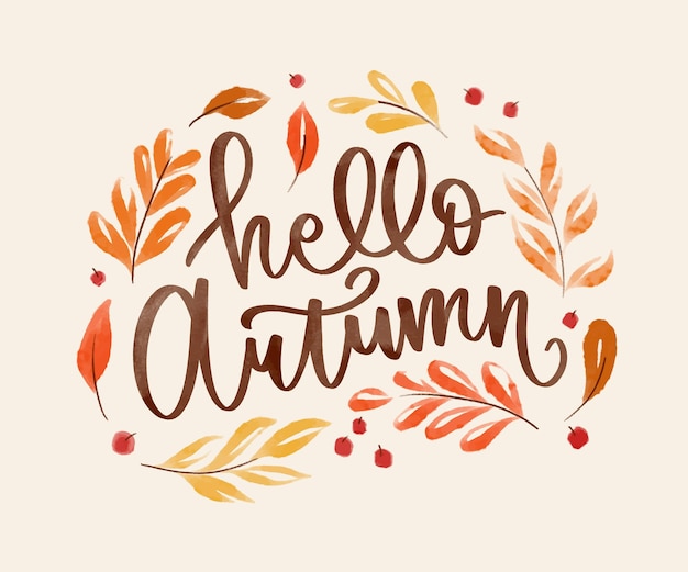 Free Vector | Watercolor autumn lettering