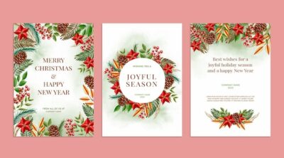 Free Vector | Watercolor business christmas card template