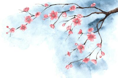 Free Vector | Watercolor cherry blossom wallpaper