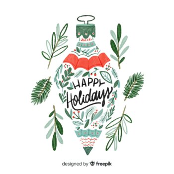 Free Vector | Watercolor christmas bauble with lettering