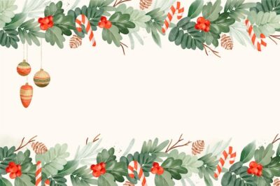 Free Vector | Watercolor christmas tinsel background