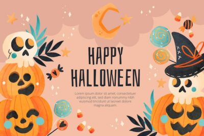 Free Vector | Watercolor halloween background