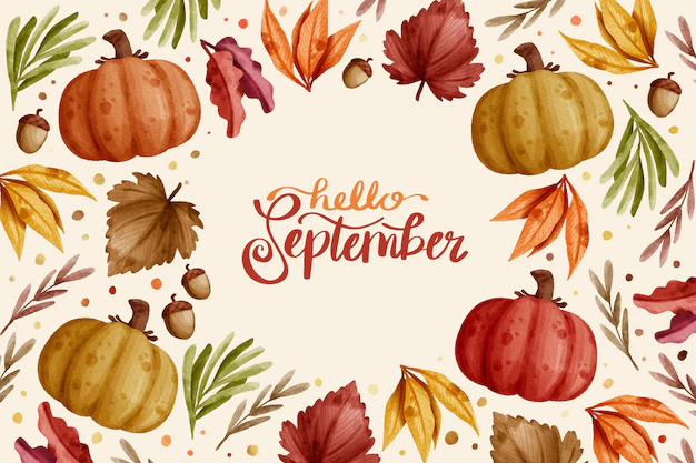 Free Vector | Watercolor hello september background