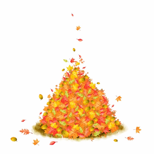 Free Vector | Watercolor pile of fall leaves