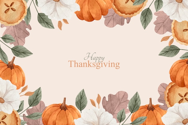 Free Vector | Watercolor thanksgiving background