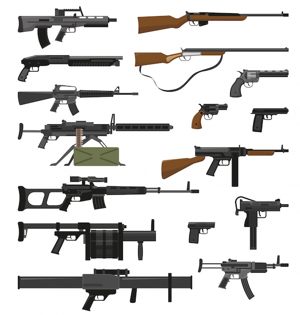 Free Vector | Weapons guns set